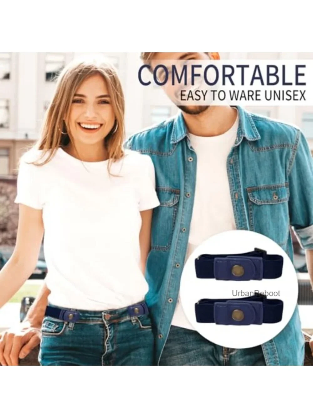 Invisible Buckleless Elastic Stretch Belt for Women Men Adjustable No Buckle
